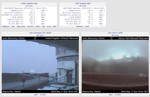 UKIRT webcam and weather info on 20090517 18:55
